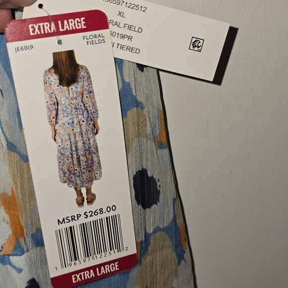 Joie Women's Floral Tiered Printed Tiered Maxi Dress, Sz XL, NWT, MSRP $268 - Picture 10 of 11